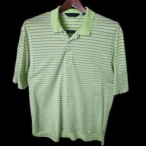 POLO GOLF Ralph Lauren Men's L Pima Cotton Striped Polo Shirt Lime Green